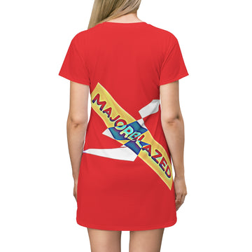 "MAJORBLAZED" T-Shirt Dress (RED)